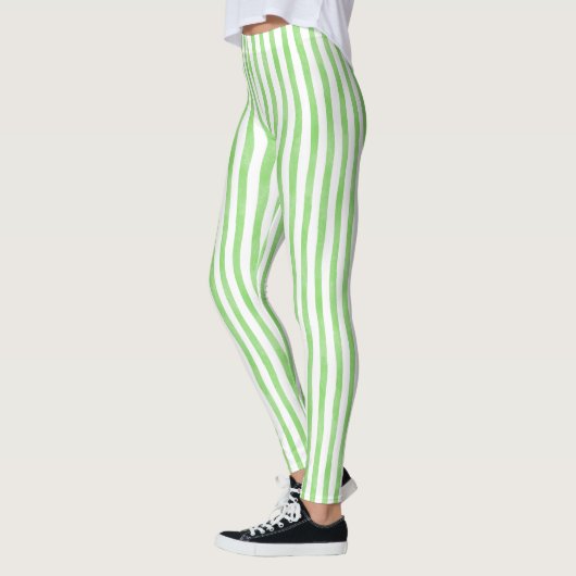 Leggings Vert et blanc rayé (Gauche)