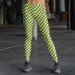 Leggings Vert et gris À damiers Motif<br><div class="desc">Vibrant vert et gris À damiers Motif Capri Leggings</div>