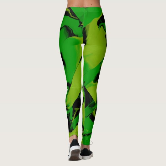 Leggings Vert et noir (Dos)