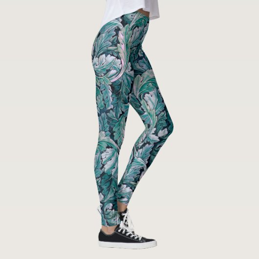 Leggings Vert et Turquoise Feuilles Morris (Droite)