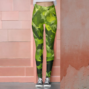 Leggings Vert été nature moderne feuillage abstrait