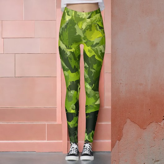 Leggings Vert été nature moderne feuillage abstrait