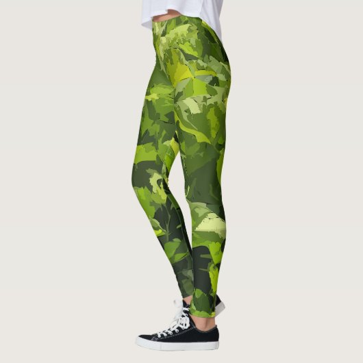 Leggings Vert été nature moderne feuillage abstrait (Gauche)