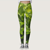Leggings Vert été nature moderne feuillage abstrait (Devant)