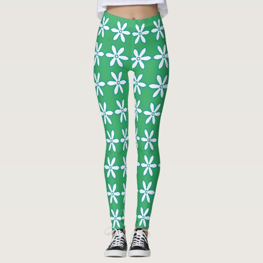Leggings vert fleur (Devant)