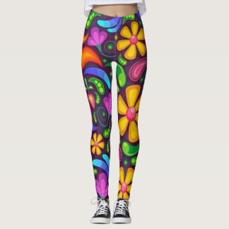Leggings vert floral moderne Roses lifewomenstyle
