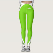 Leggings Vert Flourescent sur vert (Devant)