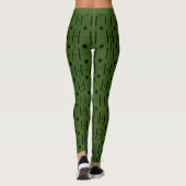 Leggings Vert forêt & motif abstrait noir (Dos)