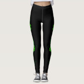 Leggings Vert heureux de shamrock floral (Devant)