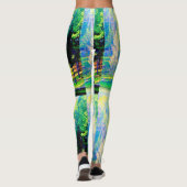 Leggings vert jaune de la forêt printanière (Dos)