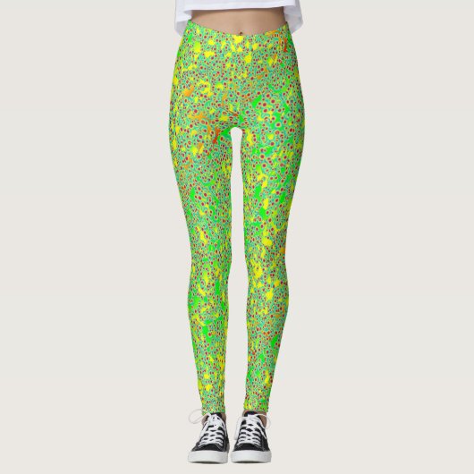 Leggings Vert, jaune et rose chaud (Devant)