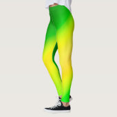 Leggings Vert Jaune ombre clair de lune Double bande (Gauche)