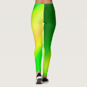 Leggings Vert Jaune ombre clair de lune Double bande (Dos)