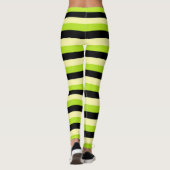 Leggings Vert jaune pâle, de chaux et rayures de noir (Dos)