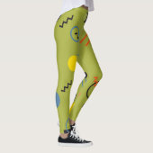 Leggings Vert, moderne, cool, tendance, urbain, Memphis mot (Droite)