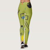 Leggings Vert, moderne, cool, tendance, urbain, Memphis mot (Dos)