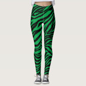 LEGGINGS VERT MOYEN DE RAYURE (Devant)