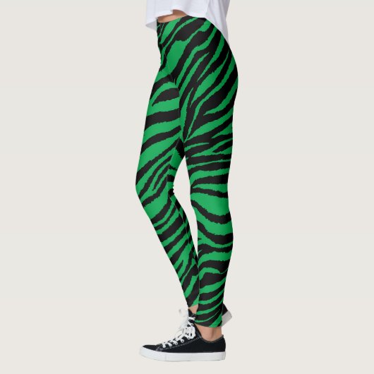 LEGGINGS VERT MOYEN DE RAYURE (Gauche)