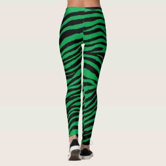LEGGINGS VERT MOYEN DE RAYURE (Dos)