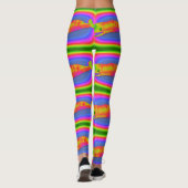 Leggings vert multicolore coloré baleines (Dos)