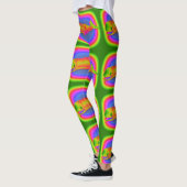 Leggings vert multicolore coloré baleines (Gauche)