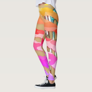 Leggings Vert, multicolores, camo, motif, drapeau de tatoua