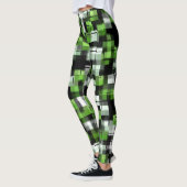 Leggings Vert noir blanc Motif moderne (Gauche)