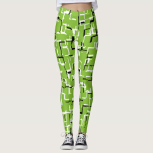 Leggings Vert noir blanc Motif tendance
