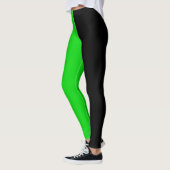 Leggings Vert noir deux tons demi-couleur Fractionnement (Gauche)