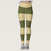 Leggings Vert olive et rayures beige (Devant)