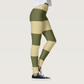 Leggings Vert olive et rayures beige (Droite)