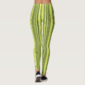 Leggings Vert olive et rayures jaune citron (Dos)