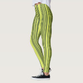 Leggings Vert olive et rayures jaune citron (Gauche)