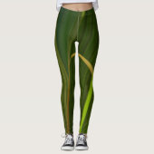 Leggings Vert Palm Fronds Naturel Tropical Abstrait (Devant)