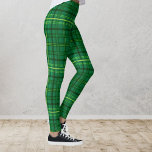 Leggings Vert Plaid Motif Cool Chic Moderne<br><div class="desc">Des leggings à motifs plaid vert amusant pour vos séances d'entraînement ou sur la ville.</div>