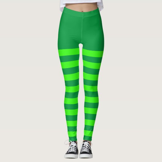 Leggings Vert rayé (Devant)