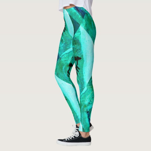 Leggings Vert rocheux abstrait du sud-ouest (Gauche)
