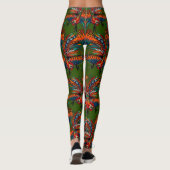 Leggings vert rose coq (Dos)
