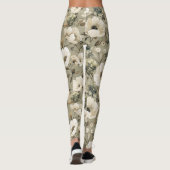 Leggings Vert Sage Et Floral Crème (Dos)