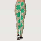 Leggings Vert Shamrock Feuille de la Saint-Patrick Paillett (Dos)