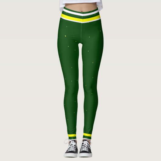Leggings Vert sportif Jaune & Blanc (Devant)