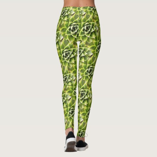 Leggings Vert Succulent Gros Plan Cactus (Dos)