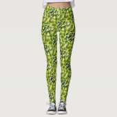 Leggings Vert Succulent Gros Plan Cactus (Devant)