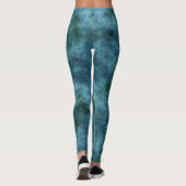 Leggings Vert Turquoise Aqua Bleu Terre Marbre Océan Abstra (Dos)