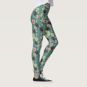 Leggings Vert Turquoise rose Floral Jouer Mix Motif (Droite)