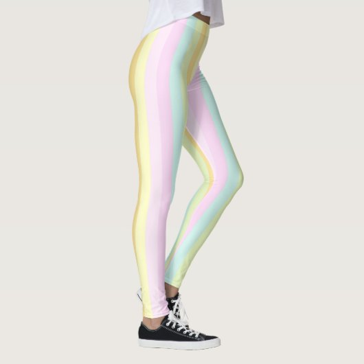 Leggings Vertical Pastel Stripes Décor sur (Droite)