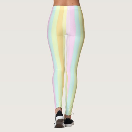 Leggings Vertical Pastel Stripes Décor sur (Dos)