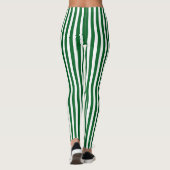 Leggings Verticale de Noël Vert et Blanc (Dos)