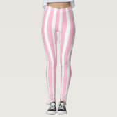 Leggings Verticale en nuances rose et blanche (Devant)