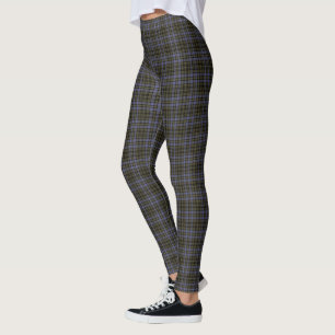 Leggings Verticale noire olive de plaid de tartan de mûre